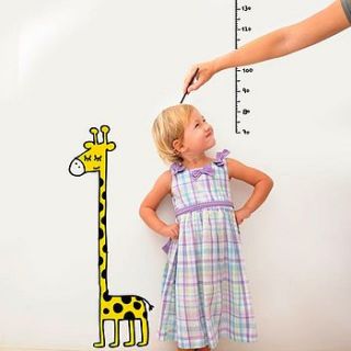 giraffe height chart wall sticker by potwells