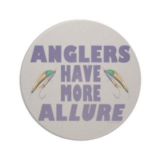Fishing Sport Funny Anglers Have More Allure Blue Drink Coasters