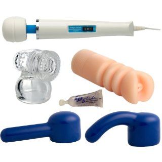 Ultimate His and Hers Couples Pack   Original Hitachi Magic Wand New Model HV 260, Wand Essentials Hummingbird Masturbator Attachment, Wand Essentials M Gasm Wand Attachment Straight Wand Attachment, Curved Wand Attachment, ID Glide Resealable Tube .33 fl 
