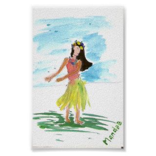 hula dancer print