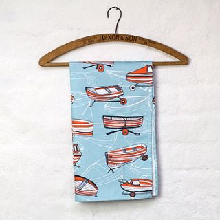 boat nostalgia tea towel by jessica hogarth designs