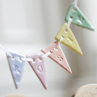 personalised porcelain bunting by jo heckett