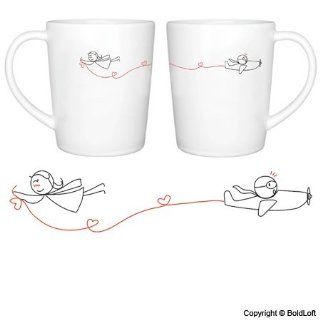 BoldLoft "Never Let Go" His and Hers Coffee Mugs Cute Couple Gifts, Romantic Anniversary Gifts, Long Distance Relationships Gifts, Valentine's Day Gifts, Cute Birthday Gifts, Gifts for Him, Gifts for Her Kitchen & Dining