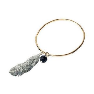bianca feather bangle by bloom boutique
