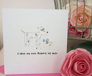 cute puppy dog mother's day card by laura sherratt designs