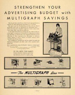 1930 Ad American Multigraph Sales Keyboard Typesetter   Original Print Ad  