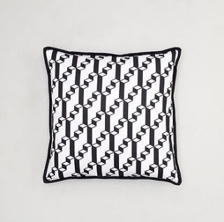 geometric cubes screen printed cushion by the pattern guild