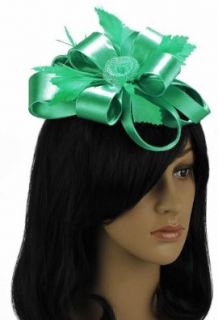 KCMODE Ladies Bows Ribbons Hair Fascinator on Comb Green Emerald Shoes