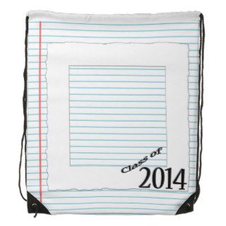 Class of 2014 Graduation Photo Lined School Paper Drawstring Backpack