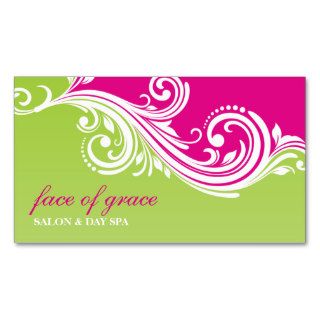 BUSINESS CARD elegant stylish swirl pink lime