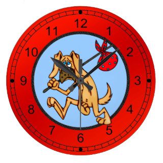 Cartoon Hobo Dog Wall Clock