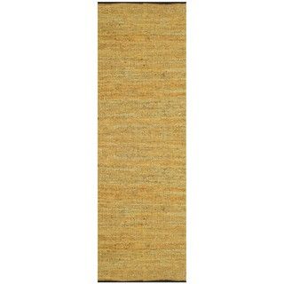 Hand woven Matador Gold Leather Rug (2'6 x 12) St Croix Trading Runner Rugs