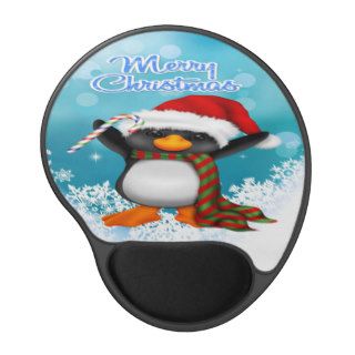 Merry Christmas Penguin Gel Mouse pad
