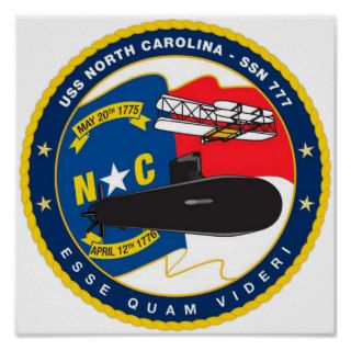 SSN 777 USS North Carolina Poster