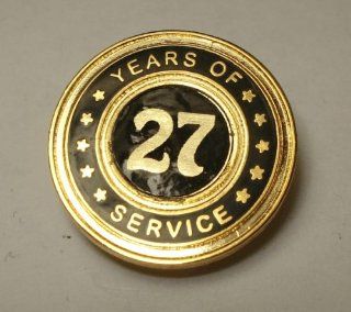 Years of Service 27 Years Brass Lapel Pin 