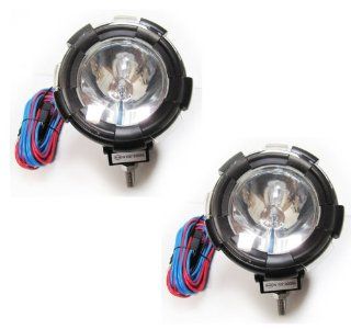 4" Black Round HID Off Road Spot Light with Wiring Harness   Pair  Vehicle Amplifier Capacitors 