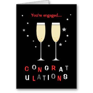 Congratulations on your engagement toast glasses cards