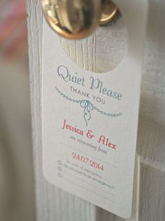 personalised wedding day door hanger by beautiful day