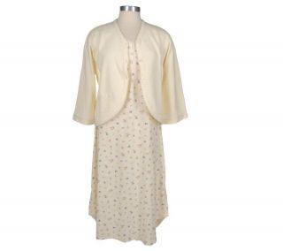 Carole Hochman Basket Weave Knit Bed Jacket and Gown Set —