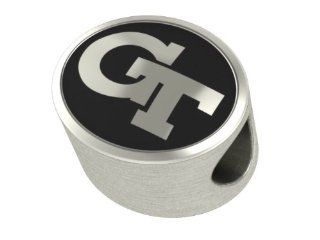 Georgia Tech Yellow Jackets Bead Fits Most Pandora Style Bracelets Including Pandora, Chamilia, Biagi, Zable, Troll and More. High Quality Bead in Stock for Immediate Shipping Jewelry