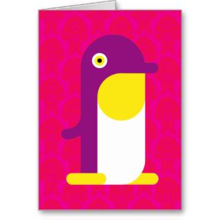 Purple Penguin Greeting Card