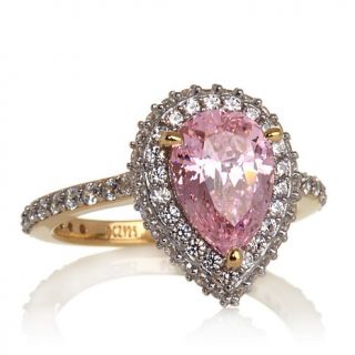 Jean Dousset 2.88ct Absolute™ Pink Pear Solitaire Pavé Frame Ring