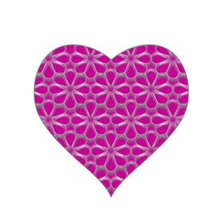 flowery pink heart heart sticker