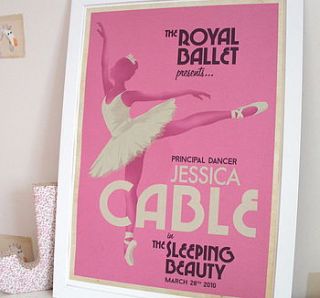 personalised vintage ballet print by i heart travel art.
