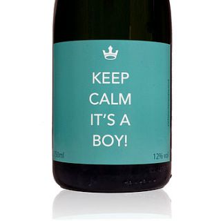 'keep calm it's a boy' celebration champagne by park lane champagne