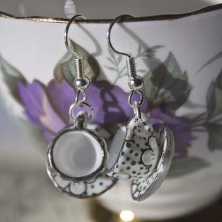 miniature tea cup earrings by miss katie cupcake