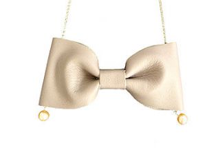 peachy bow necklace by louise buchan