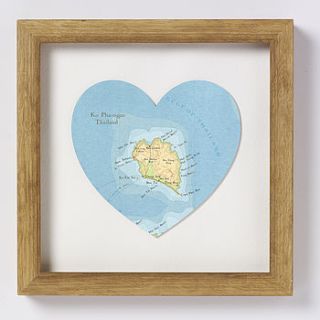 koh pha ngan map heart print by bombus off the peg