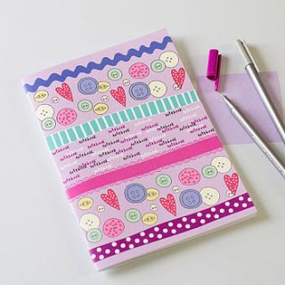 buttons and ribbons notebook by rosa & clara designs