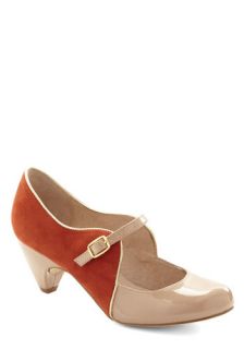 How’s About It Heel in Orange  Mod Retro Vintage Heels