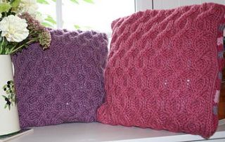 cables cushion cover by knitknacks company