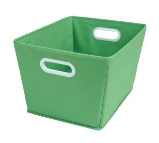 Hom Essence 1239 Large Fabric Tapered Bin with Oval Handle, Green   Open Home Storage Bins