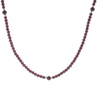 Garnet Bead 80 Necklace with Sterling Clasp —