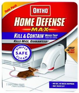 Ortho 0320110 Home Defense Max Kill & Contain Mouse Trap, Disposable 2 Pack  Rodent Traps  Patio, Lawn & Garden