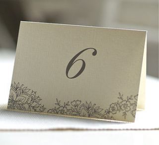folded double sided table number cards by beautiful day