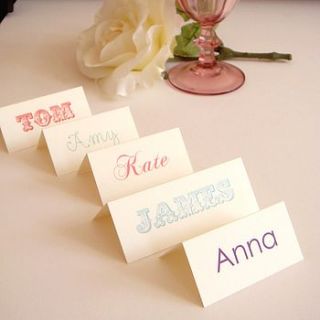 personalised name place cards by katie sue design co