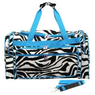 NEW Black and White Zebra Print Carry on Shoulder Duffle Bag  turquoise Clothing