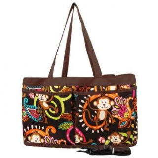 Monkey Print Collapsible Organizer Utility Tote Bag Caddy brown Clothing