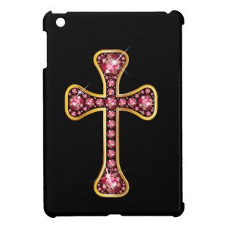 Christian Cross with "Emerald" Stones Cover For The iPad Mini