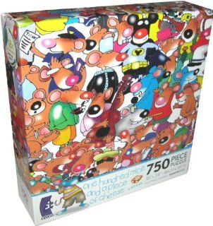 One Hundred mice and a piece of cheese 750 Piece Puzzle by WHITLARK Toys & Games