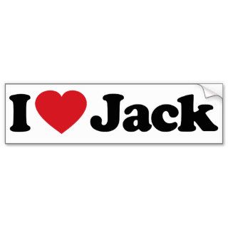 I Love Jack Bumper Sticker