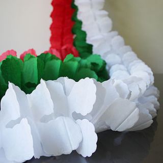paper tissue christmas garland decorations by pearl and earl