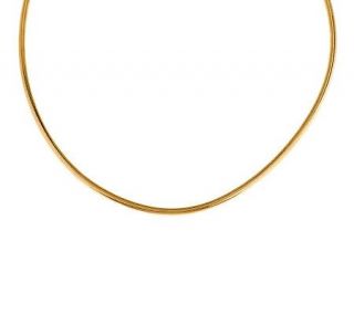 VicenzaGold Mesh Wrapped Round Omega Necklace 14K Gold 