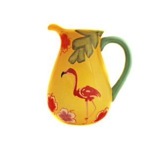 Euro Ceramica Flamingo Pitcher, 8 Inch Kitchen & Dining