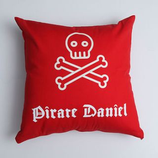 personalised glow in the dark pirate cushion by mooka