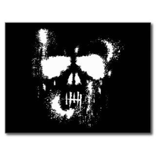 Ghostly Halloween Skull Silhouette Post Card